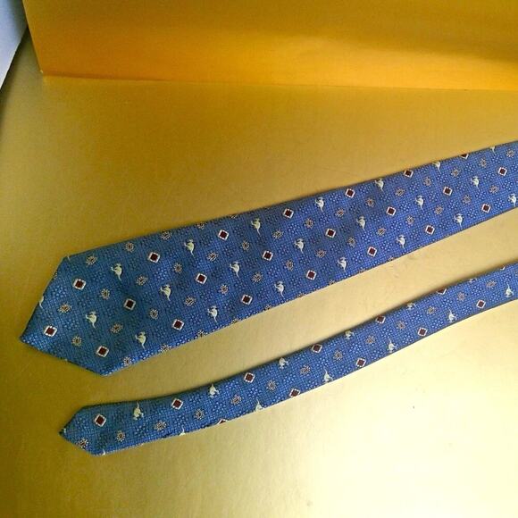 VTG Austico Necktie Blue Australian-Made Aboriginal Kangaroos Polyester - Picture 1 of 6